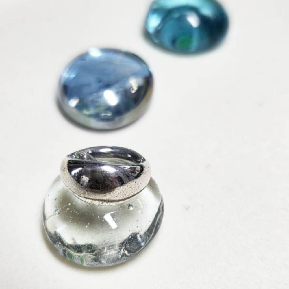 Authentic Pandora Retired Liquid Silver Pendant Small Smooth Pendant S925